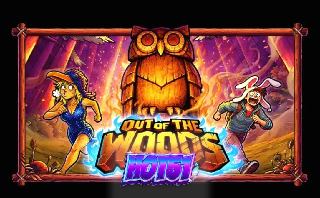 Tampilan visual slot Out of the Woods dengan tema hutan dan karakter hewan